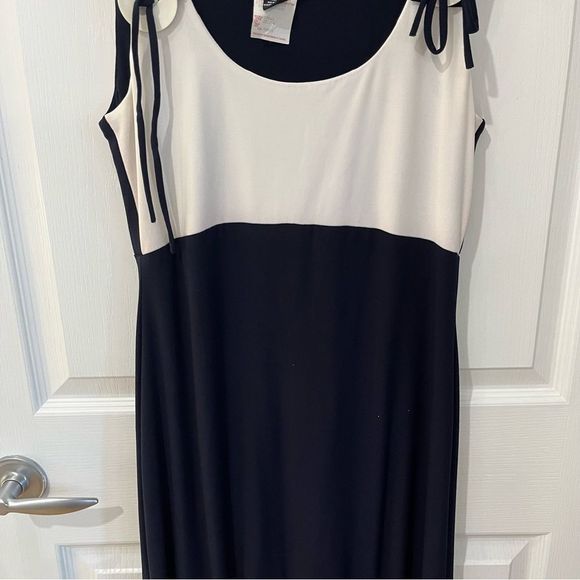 Frank Lyman blue and cream sleeveless dress size 6 - Picture 4 of 9